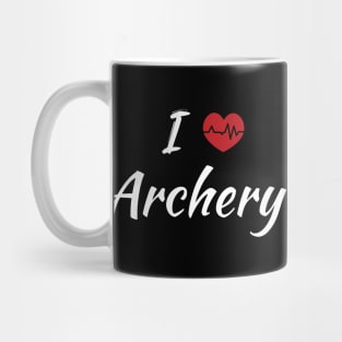 I Love Archery Cute Red Heart Mug